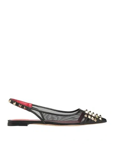Valentino Garavani Woman Ballet Flats Black Size 6.5 Leather