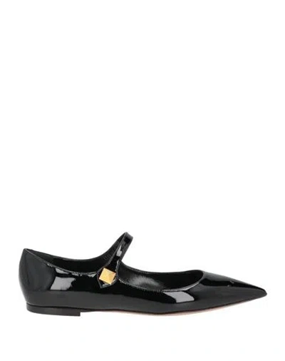 Valentino Garavani Woman Ballet Flats Black Size 6.5 Leather