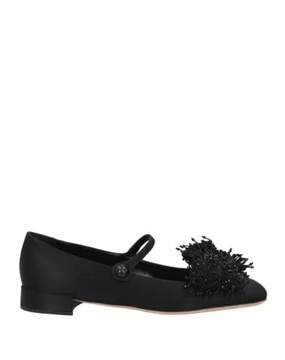 Valentino Garavani Woman Ballet Flats Black Size 7 Textile Fibers