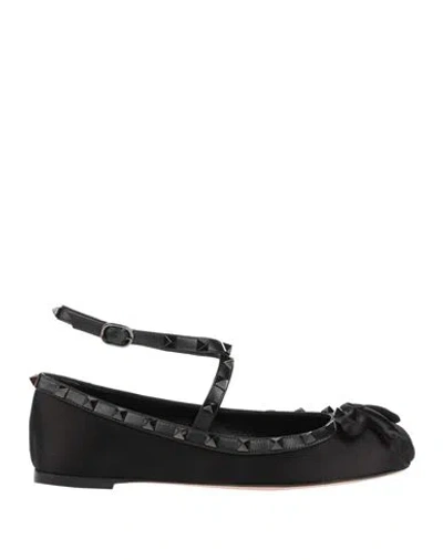 VALENTINO GARAVANI VALENTINO GARAVANI WOMAN BALLET FLATS BLACK SIZE 8 LEATHER