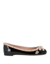 Valentino Rockstud Patent Ballerina Flat In Black