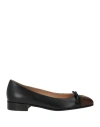 Valentino Garavani Valet Du Roi Kidskin Ballerina 25mm Woman Black/coffe 41.5