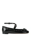 Valentino Garavani Woman Ballet Flats Black Size 7 Leather In Black