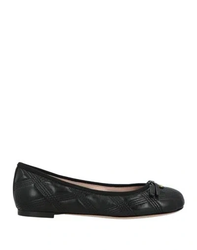 Valentino Garavani Woman Ballet Flats Black Size 8 Leather