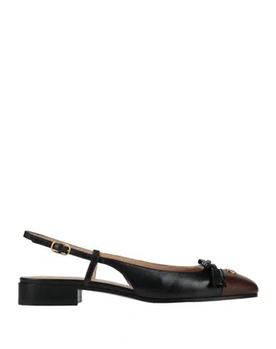 Valentino Garavani Valentino Valet Du Roi Leather Slingback Ballerina Flat In Black