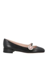 Valentino Garavani Woman Ballet Flats Black Size 11 Leather In Black