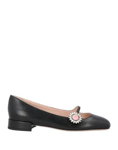 VALENTINO GARAVANI VALENTINO GARAVANI WOMAN BALLET FLATS BLACK SIZE 8 LEATHER