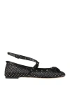 Valentino Garavani Woman Ballet Flats Black Size 7 Leather, Textile Fibers In Black