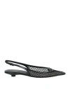 Valentino Vlogo Moon Leather Slingback Flats In Black