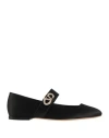 Valentino Vlogo Mary Jane Leather Ballerina Flat In Black