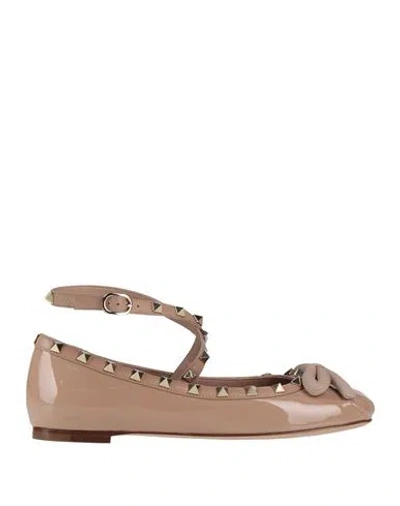 Valentino Garavani Woman Ballet Flats Blush Size 7 Leather In Pink