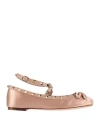 Valentino Garavani Woman Ballet Flats Blush Size 7 Leather In Pink