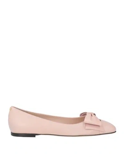 Valentino Garavani Woman Ballet Flats Blush Size 7.5 Leather In Pink