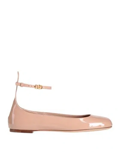 Valentino Garavani Woman Ballet Flats Blush Size 8 Leather In Pink