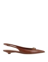 Valentino Vlogo Signature Leather Slingback Pump In Brown