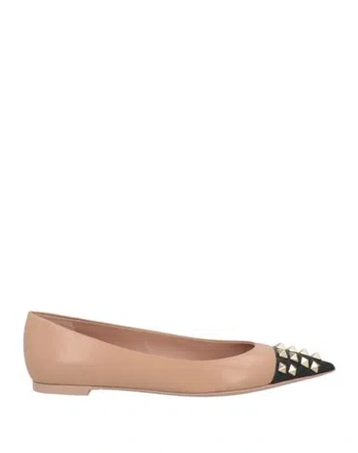 Valentino Garavani Woman Ballet Flats Chocolate Brown Size 6.5 Leather