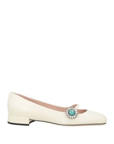 Valentino Garavani Embellished Square Toe Ballet Flats With Low Block Heel In Neutral