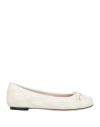 Valentino Garavani Woman Ballet Flats Cream Size 8 Leather In White