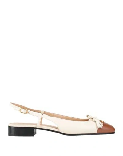 Valentino Garavani Woman Ballet Flats Cream Size 8 Leather In White