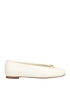 Valentino Garavani Woman Ballet Flats Ivory Size 10 Leather In White