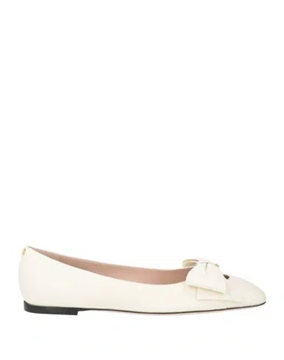 Valentino Garavani Woman Ballet Flats Ivory Size 8 Leather In White