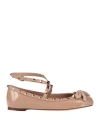 Valentino Garavani Woman Ballet Flats Light Brown Size 8 Leather In Pink