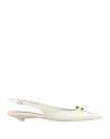 Valentino Slingback Vlogo Ballerina In Off White