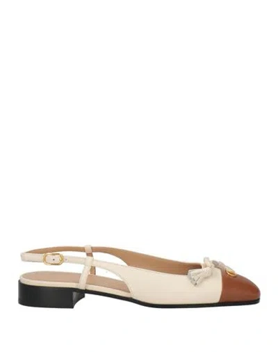 VALENTINO GARAVANI VALENTINO GARAVANI WOMAN BALLET FLATS OFF WHITE SIZE 8 LEATHER