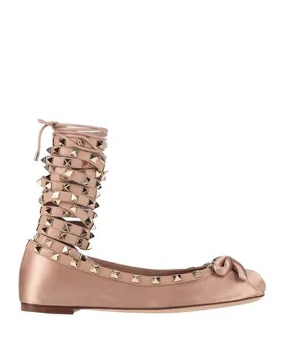 Valentino Garavani Rockstud Ballerina Flat In Pink