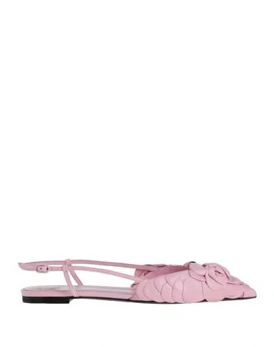Valentino Garavani Woman Ballet Flats Pink Size 11 Soft Leather