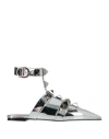 Valentino Garavani Woman Ballet Flats Silver Size 10.5 Soft Leather In Silver