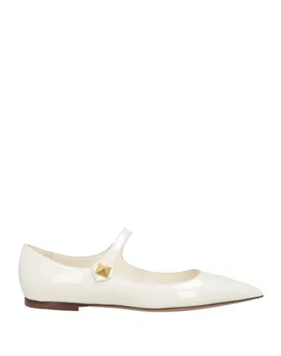 Valentino Garavani Women's Ballerina Pointed Toe Mary Jane Flats In White