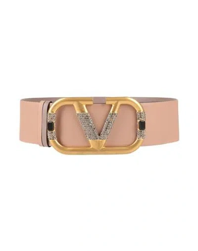 Valentino Garavani Woman Belt Blush Size 34 Leather In Pink