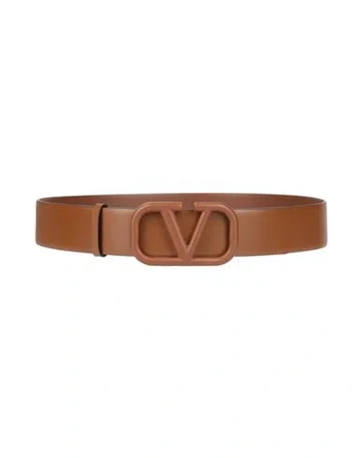 Valentino Garavani Woman Belt Brown Size 38 Soft Leather