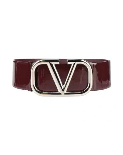 Valentino Garavani Woman Belt Deep Purple Size 38 Leather