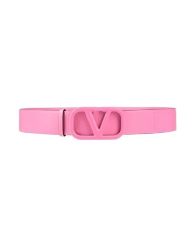 Valentino Garavani Woman Belt Fuchsia Size 34 Soft Leather In Pink