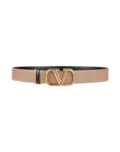 Valentino Garavani Woman Belt Light Brown Size 28 Leather In Pink