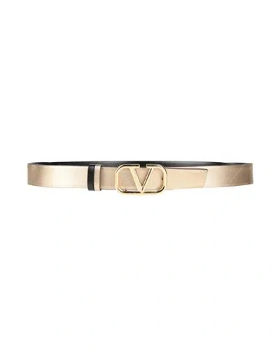 Valentino Garavani Woman Belt Platinum Size 36 Leather In Brown