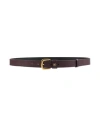 Valentino Garavani Woman Belt Plum Size 39.5 Leather In Purple