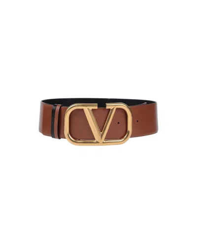 Valentino Garavani Woman Belt Tan Size 32 Soft Leather In Brown