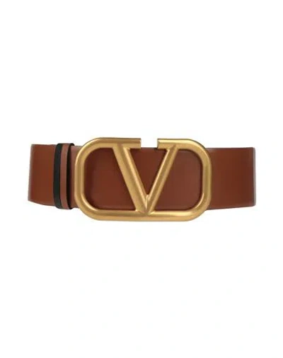 Valentino Garavani Woman Belt Tan Size 36 Leather In Brown