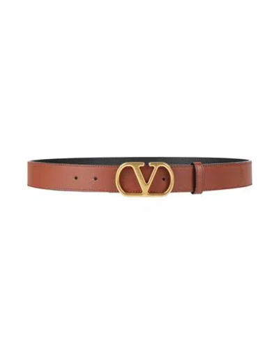 Valentino Garavani Woman Belt Tan Size 36 Leather In Brown