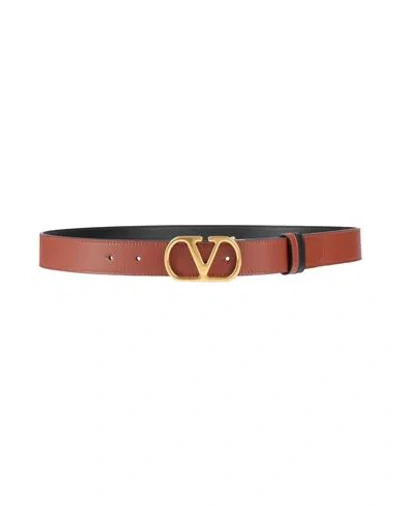 Valentino Garavani Woman Belt Tan Size 36 Leather In Brown