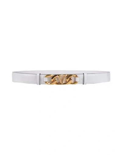 Valentino Garavani Woman Belt White Size 28 Leather