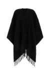 Valentino Garavani Vlogo Signature Cashmere Poncho Woman Black Uni In Black