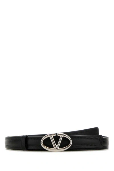 Valentino Garavani Woman Black Leather Belt