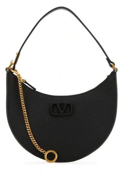 Valentino Garavani Woman Black Leather Mini Vlogo Signature Handbag