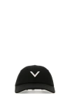 Valentino Garavani Women Black Stretch Cotton Baseball Cap In Black
