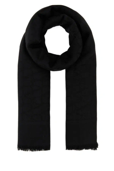 Valentino Garavani Woman Black Wool Blend Scarf