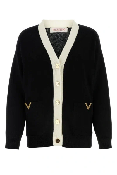 Valentino Vlogo Button Down Cardigan In Black